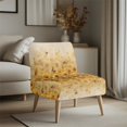thumbnail image 2 of ZIATUBLES Slipper Chair Slipcover Soft Non-Slip Accent Chair cover Stretch Spandex Couch Slipcover with Elastic Band Removable Washable Chair Furniture Decor Protector Cover, Sunflower Butterfly, 2 of 7