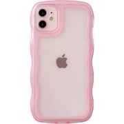 MYKOMI for iPhone 11 Case,Solid Color Curly Wave Frame Clear Soft Phone Case
