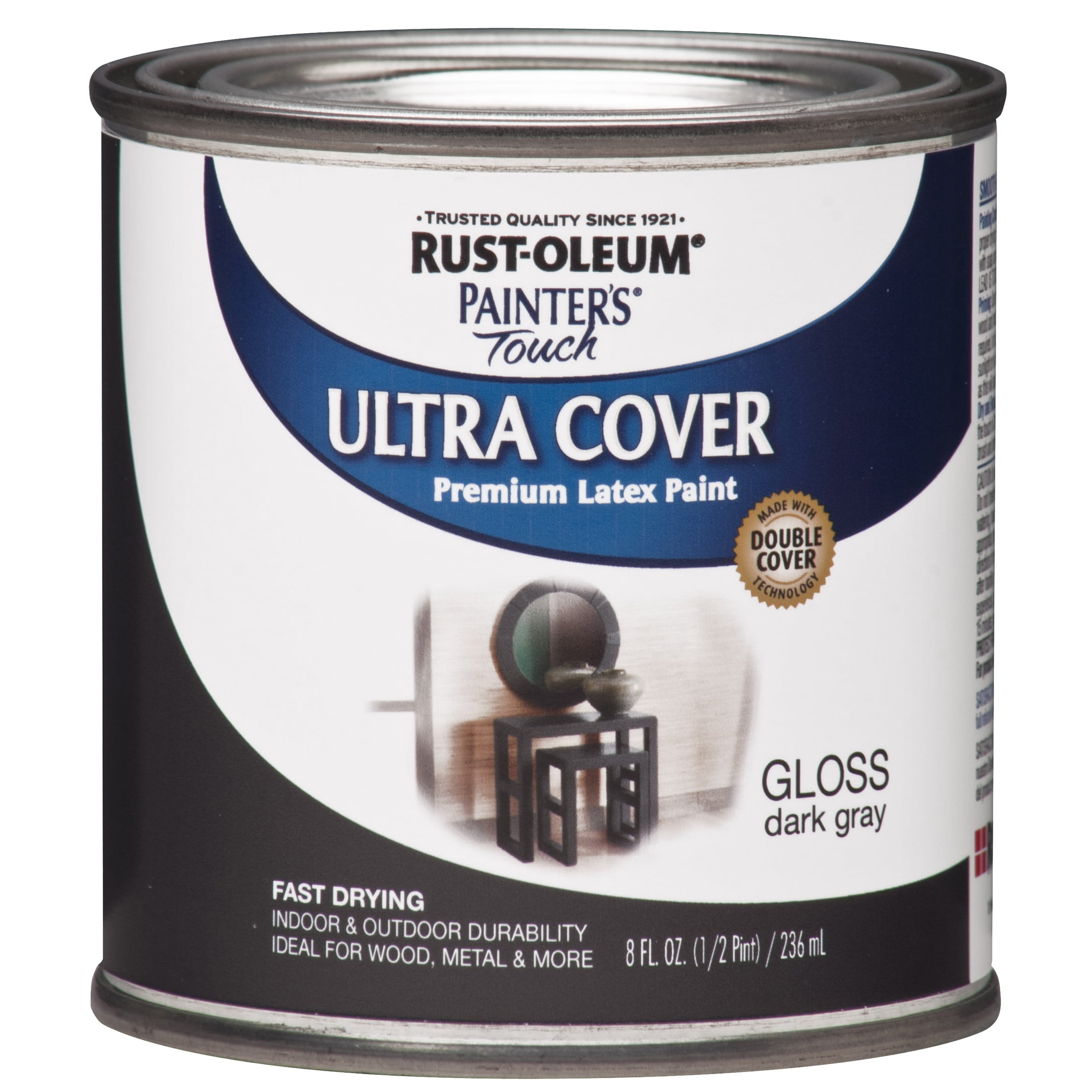 Dark Gray, Rust-Oleum Painter's Touch Ultra Cover Gloss, Half Pint, 6 Pack