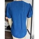 thumbnail image 1 of Blusa de encaje de crochet, blusa de encaje de crochet de manga corta con cuello en V, camisa de encaje de crochet hueca, durabilidad mejorada, 1 of 3