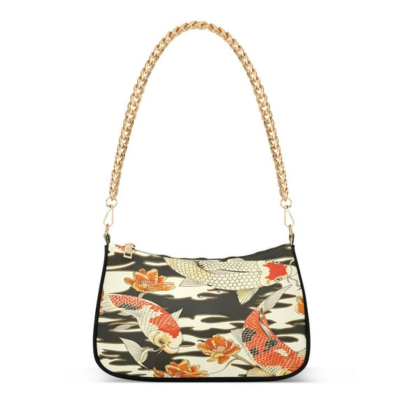 Ryvnso Fish Womens Chain Shoulder Bag Tote Handbags Clutch Hobo Purse with Zipper for Travel