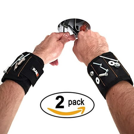 RAK Magnetic Wristband with Strong Magnets for Holding Screws, Nails, Drill Bits - Best Tool Gift for DIY Handyman, Men, Women - 2 Pack, (Best Drill Brand 2019)