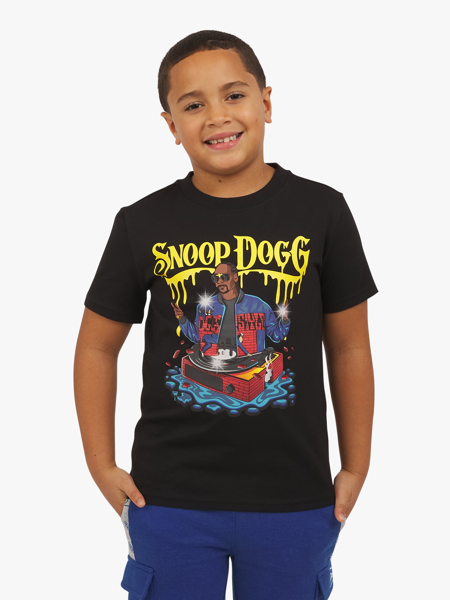 Dogg Supply Boys Short Sleeve Turntable Drip Graphic T-Shirt, Sizes XS-XXL