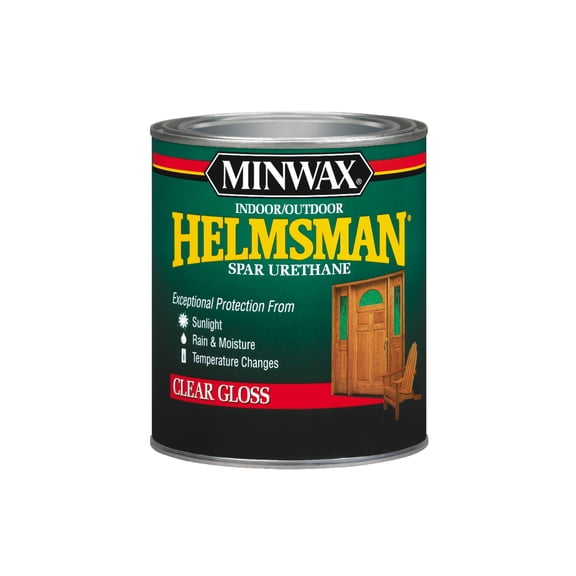 Minwax Indoor/Outdoor Helmsman Spar Urethane, Gloss, Clear, 1 Quart