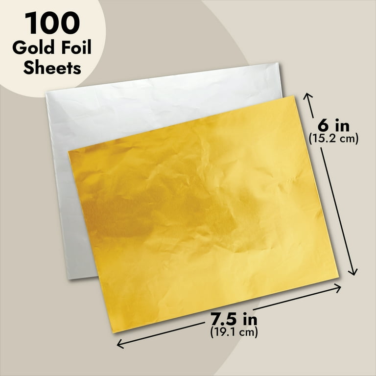 100 Pack Gold Foil Sheets for Chocolate, Candy Bar Wrappers for