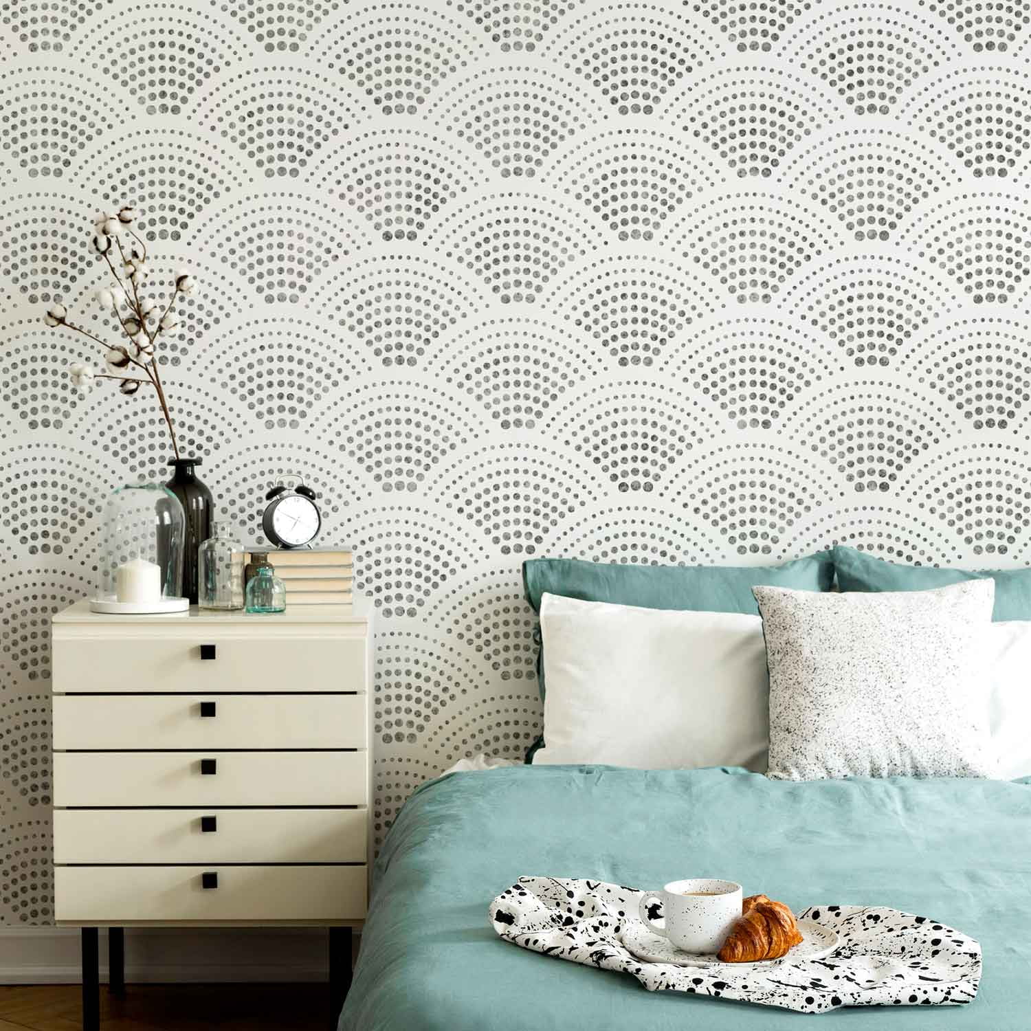 SHELLY Scallop Wall Stencil Large Wall Decor Stencils Reusable