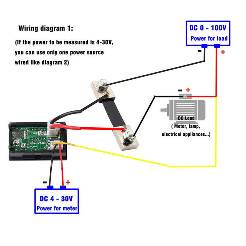 Dual Digital Volt Meter Amp Gauge DC 100V 10A 50A 100A Voltmeter Ammeter LED Kit 
