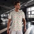 thumbnail image 3 of Wukai Rose Flowers Print Men's Short-Sleeved Mesh T-Shirt,Quick-Dry Short Sleeve Workout T-Shirt-5X-Large, 3 of 8