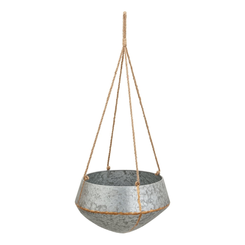 Mainstays Callery Galvanized Metal Hanging Planters, Set of Two