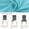thumbnail image 4 of Chair Cover, Stretch Chair Seat Cover Removable Washable Dining Room Stool Chair Slipcovers Chair Protective Seat Covers(Candy Blue+1 pcs), 4 of 6