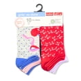 thumbnail image 2 of Wonder Nation Girls Cherry Bow No-Show Socks, 10-Pack, Sizes S-L, 2 of 14