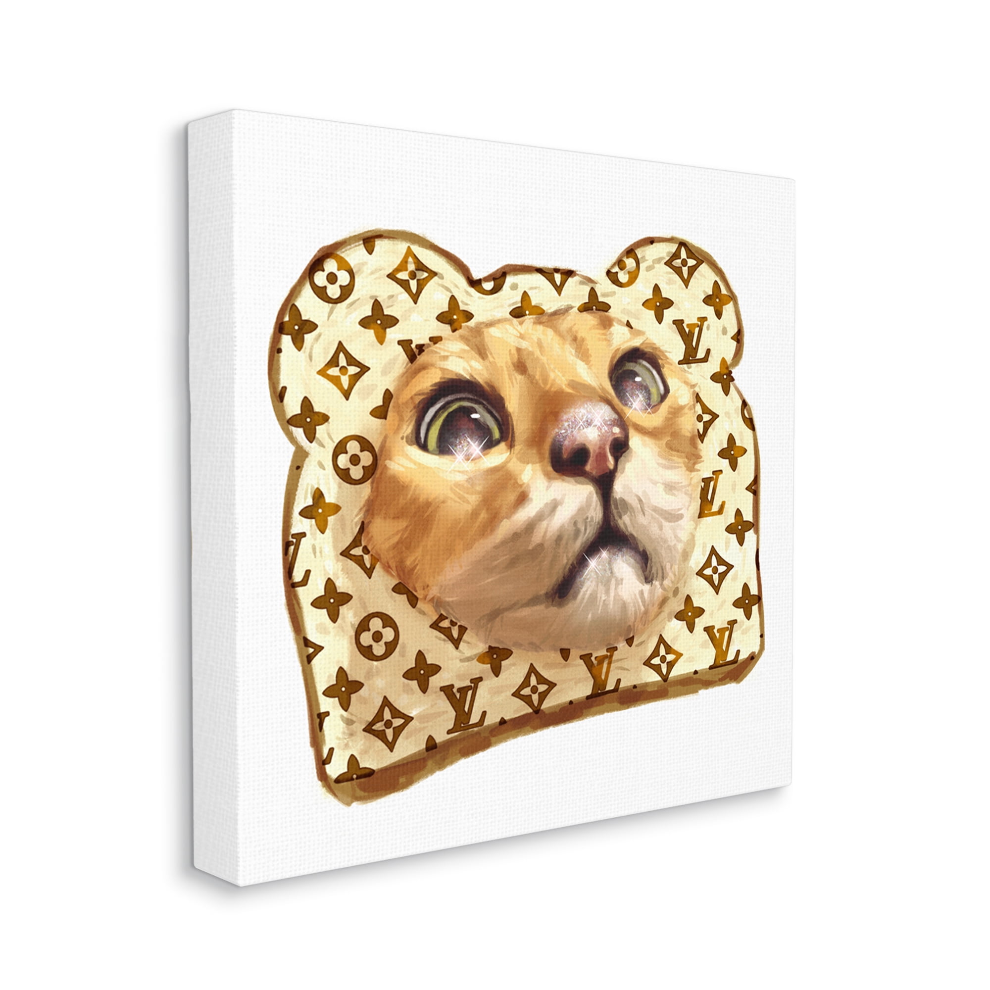 Stupell Industries Cat Face Bread Toast Glam Fashion Motif Pattern Graphic Art Gallery Wrapped Canvas Print Wall Art, Design by Ziwei Li