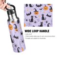 thumbnail image 4 of Yayeee 33oz Insulated Water Bottle Double Wall Stainless Steel with Flip Straw Lid, Purple Halloween Pumpkin, 4 of 7