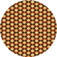 thumbnail image 1 of Ahgly Company Machine Washable Indoor Round Transitional Golden Brown Yellow Area Rugs, 5' Round, 1 of 7