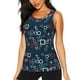thumbnail image 1 of Fotbe Navy Blue Geometric Blusas Sin Mangas para Mujer – Estilo Casual, Corte Suelto, Slim-Fit, Cuello Redondo Deportivo, Tops de Verano para Gimnasio y Yoga-Large, 1 of 7