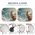 thumbnail image 5 of Kdxio Starry Sky Cloud Fox Print 2-Piece Sun Shade Front Windshield - Foldable Car Front Window Sunshades for Most Sedans SUV Truck, 5 of 6