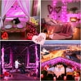 thumbnail image 4 of Luces LED rosas conectables de 10 m y 100 LED para decoración de dormitorio, 8 modos, cable transparente, luces navideñas rosas enchufables para interiores y exteriores, impermeables, para habitación, 4 of 7