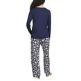 thumbnail image 3 of Lands' End Women's 2-Piece Knit Pajama Long Sleeve T-Shirt and Pants Set (Navy, M), 3 of 4