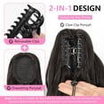 thumbnail image 7 of Ponytail Extension,24 Inch Claw Clip in Long Curly Wavy Black Brown Ponytail Hair Extension Jaw Clip  Pony Tails Hairpiece for Women, 7 of 7