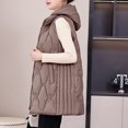 thumbnail image 5 of FNFHFY Long Puffer Vest Women Plus Size Lightweight Sleeveless Quilted Jacket Solid Slim Fit Puffy Jackets Zip Up Winter Coat with Hood, 5 of 8