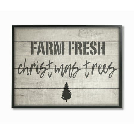 Christmas Letterhead Art Stupell IndustriesFarm Fresh Christmas Trees Vintage SignFramed Wall Art by Daphne Polselli ()