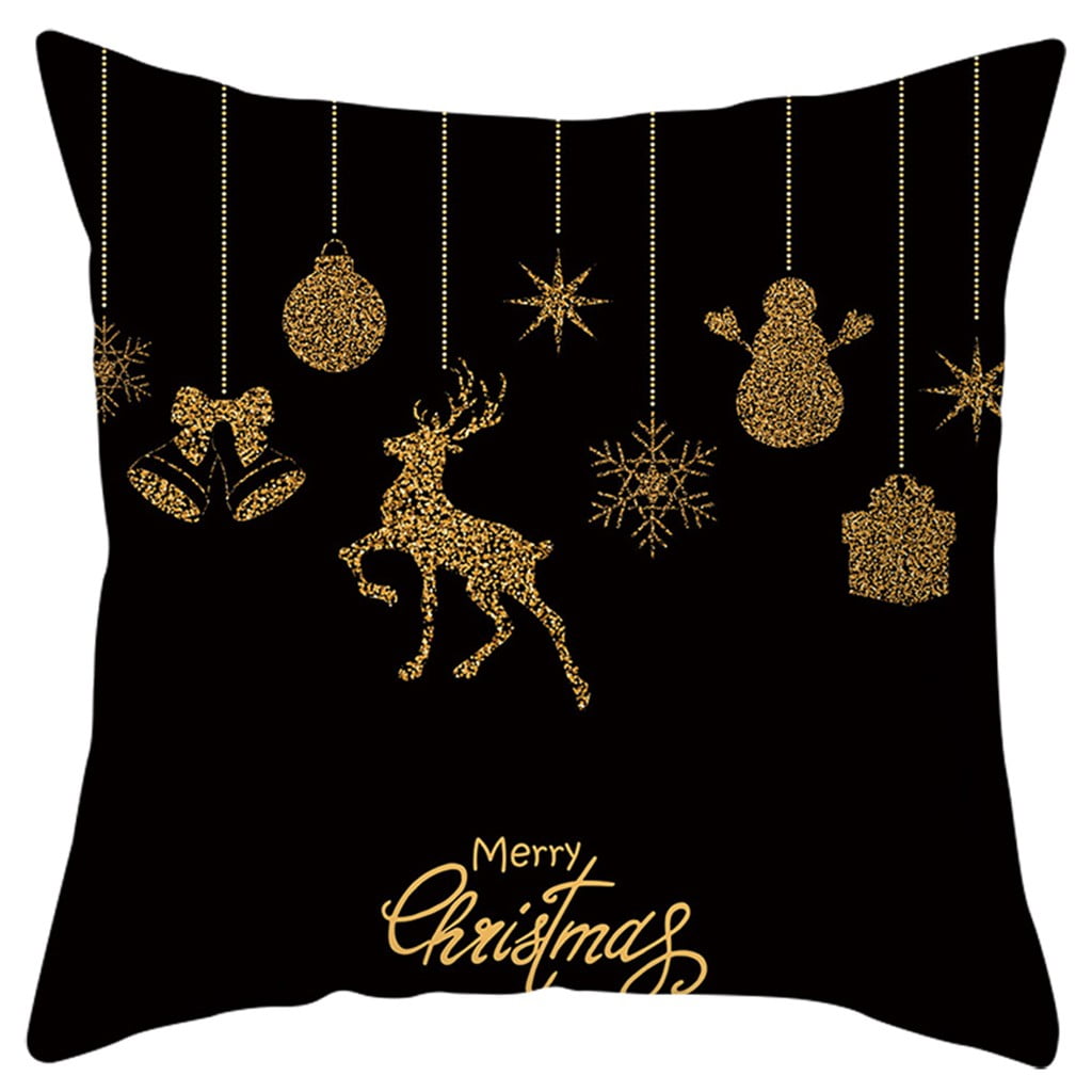 Christmas Pillow Cases Sofa Bed Home Decor Deer Dog Rabbit Cushion Cover Gifts