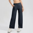 thumbnail image 2 of SXcggal Lightweight Wide Leg Pants For Women 30" High Waisted Casual Travel Work Pants With Pockets Loose Breathable Sporty Casual Women's Yoga Pants, 2 of 7