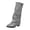 Gray, variant on Wide Width Boots for Women Solid Color Adjustable Buckle Strap Knee High Boots Pointed Toe Low Heel Tall Boots for Daily Walking Outdoor