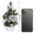 thumbnail image 2 of 1 Pack Tabletop Mini Christmas Tree, 7.87" Artificial Christmas Tree Miniature Pine Christmas Tree with Flower and Bowknot Perfect for Christmas Decorations, Home, Kitchen, Dining Table, 2 of 9