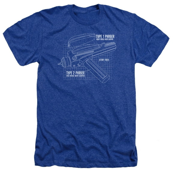 Star Trek - Phaser Plans - Heather Short Sleeve Shirt - X-Large