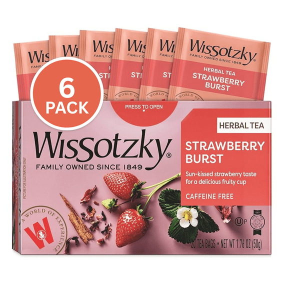Kosher Wissotzky Strawberry Burst Tea 20 ct, Pack of 6