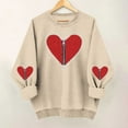 thumbnail image 2 of Valentines Day Gifts for Her Women's Cute Heart Tee Trendy 2026 Top Comfy Round Neck Pullover Stylish Long Sleeve Shirts Warm Casual Outfits Elegant Holiday Clothing Soft Relaxed Clothes, 2 of 6