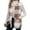 Khaki, variant on HAJWOH Women Sleeveless Plaid Hooded Vest Long Lightweight Shirts Soft Warm Outerwear Black L