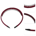 thumbnail image 3 of 4 Uds. Diademas con peine de dientes para mujer, bandas para la cabeza antideslizantes, diadema para el pelo para mujer, rojo vino, negro, rosa, azul marino, 3 of 7