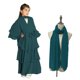 thumbnail image 1 of Traje de falda para niños y niñas, Festival musulmán de Ramadán, color sólido, manga larga, cuello en V, vestido flotante de gasa de tres capas, ropa para niños, vestido elegante, vestido de poliéster, 1 of 9
