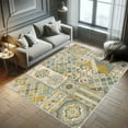 thumbnail image 5 of Ambesonne Bohemian Decorative Rug Carpet, Ethnic Mosaic Look Designs, 2' 2" x 3' 7", Dark Yellow Pale Teal, 5 of 5