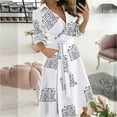 thumbnail image 2 of Babysbule Womens DressesWomen's Casual Loose Bandage Half Sleeve Printed V-Neck Ankle-Length Dress, 2 of 5