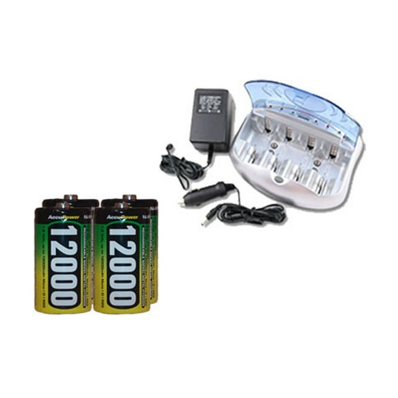 V-2299 Universal Smart Charger 4 D AccuPower NiMH Batteries (12000 mAh)
