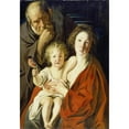 thumbnail image 2 of Jacob Jordaens 18x24 Black Ornate Framed Double Matted Museum Art Print Titled: The Holy Family (ca. 1619 - 1620), 2 of 5