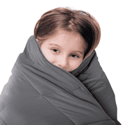 LUNA Kids Weighted Blanket | Individual Use - 10 lbs - 41x60 - Twin Size Bed |Dark Grey