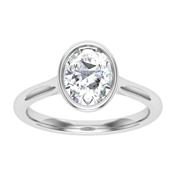 Oryn Jewel 1.8 Ct Oval Cut Lab-Created Diamond Ring - 14K White Gold Over Prong Setting - Exquisite Solitaire Ring for Her - Memorable Gift for Her - Timeless Jewelry for Celebrating Milestones