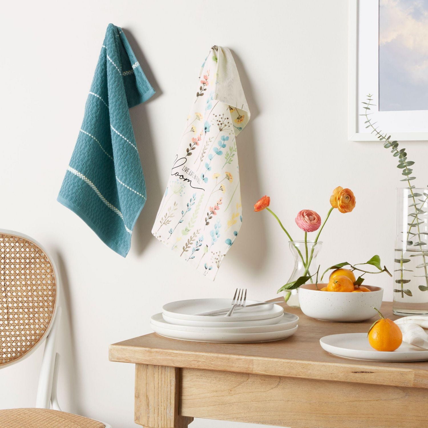 Home Trends Bloom Kitchen Towel Set, 16" x 26", 2 Piece