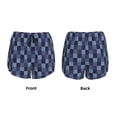 thumbnail image 3 of Salouo Blue Gingham Buffalo Check Print Women's 2 in 1 Running Shorts Double-Layer Shorts Athletic Workout Gym Yoga Shorts Running Shorts for Women-Medium, 3 of 7