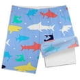 thumbnail image 4 of Hienoo Little Boys Shark Print Compression Liner Swim Trunks Beach Shorts, 4 of 4