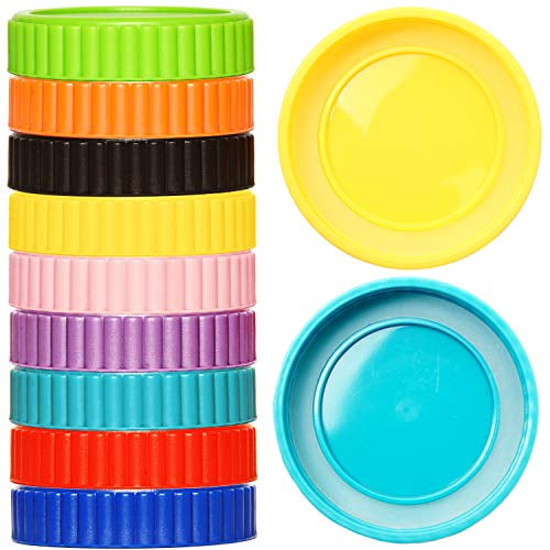 Youngever 27 Pack Plastic Mason Jar Lids with Airtight Ring for Ball