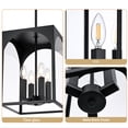 thumbnail image 5 of Melucee 4-light Outdoor Pendant Light for Porch, Black Outdoor Hanging Light Fixture with E12 Light Holder, 5 of 7