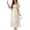 Apricot, variant on Women's Square Neck Puff Sleeve Maxi Dress with Ruffle Trim and Zipper 75% viscose 25% polyamide Imported In Stock