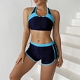thumbnail image 4 of Conjunto de bikini deportivo para mujer, traje de baño de 2 piezas con sujetador con cremallera frontal a la moda, traje de baño para surfear, 4 of 7