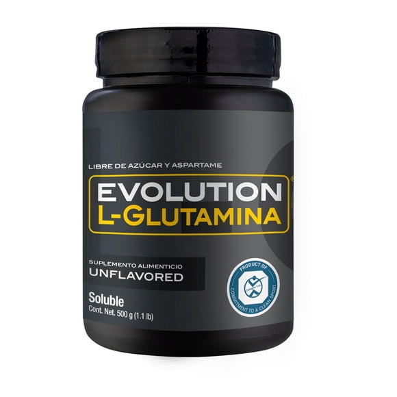 L-Glutamina Evolution Bote Natural Suplemento Alimenticio 500 Gramos Sin Sabor