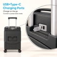 thumbnail image 5 of TABU 20" Ride on Luggage with Seat for Kids, Kids Luggage with Wheels & TSA Lock for Travel,Black, 5 of 10